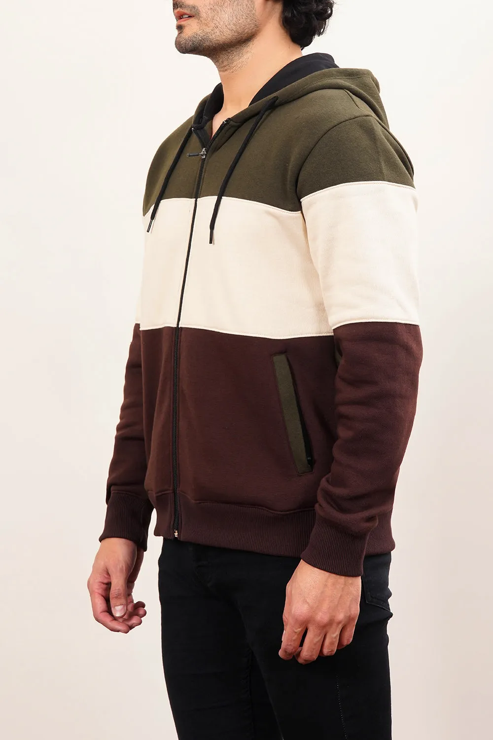Men'S Premium Paneled Zipper Hood
