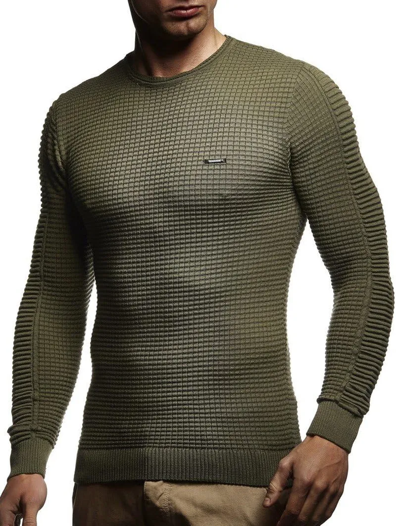Men'S Sweater Knitted Pullover Hoodie Basic Crew Neck Sweatshirt Longsleeve Long Sleeve Slim Fit LN1545