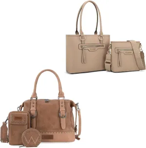 Montana West Wrangler 3pcs doctor bag 2pcs tote bag set