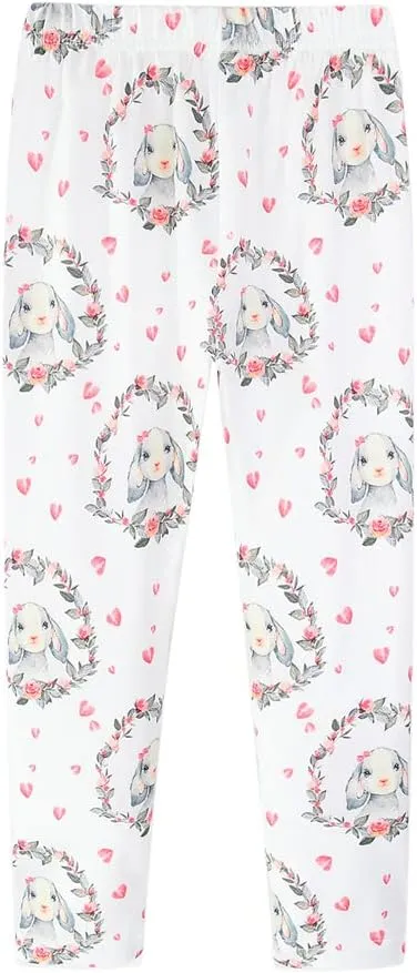 Mud Kingdom Little Big Girls Leggings Cute Printing Polyester Stretchy Fashion Spring Summer
