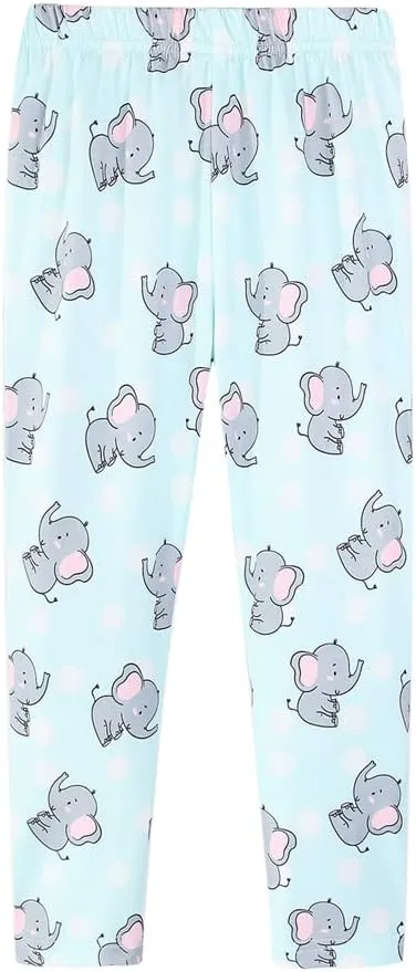 Mud Kingdom Little Big Girls Leggings Cute Printing Polyester Stretchy Fashion Spring Summer