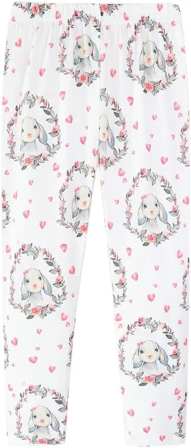 Mud Kingdom Little Big Girls Leggings Cute Printing Polyester Stretchy Fashion Spring Summer