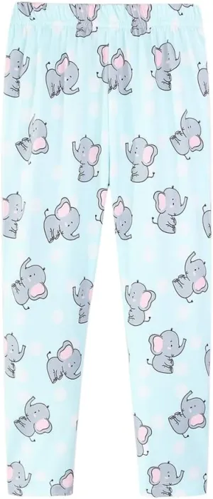 Mud Kingdom Little Big Girls Leggings Cute Printing Polyester Stretchy Fashion Spring Summer