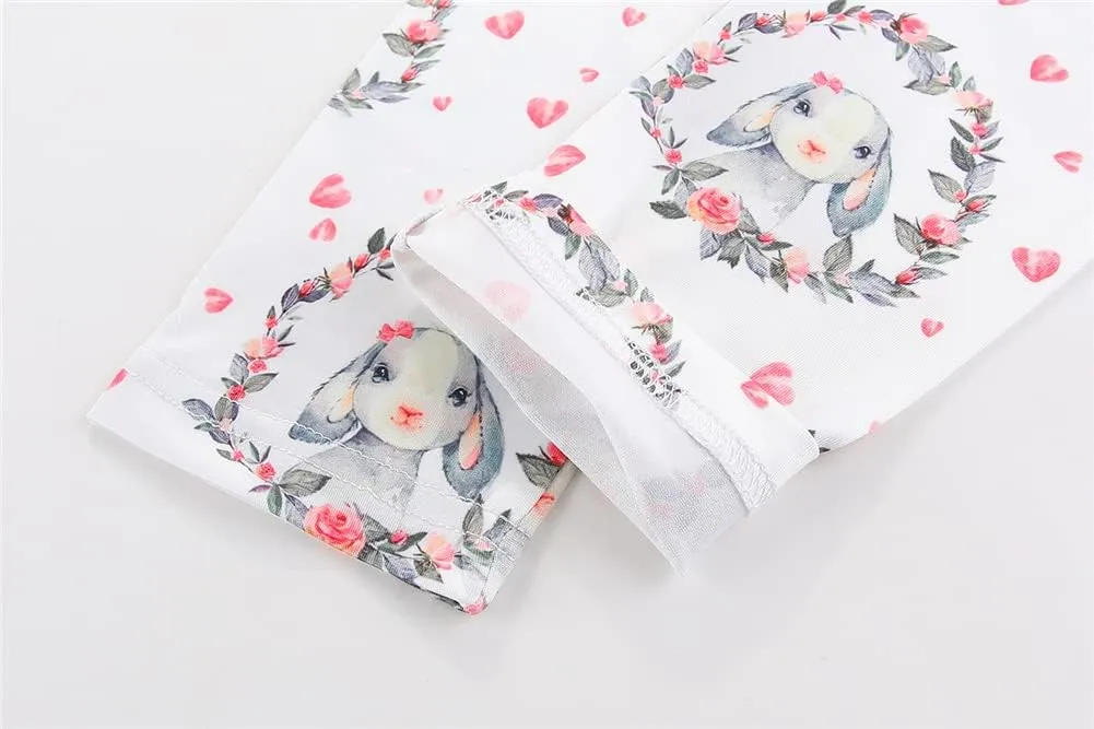 Mud Kingdom Little Big Girls Leggings Cute Printing Polyester Stretchy Fashion Spring Summer