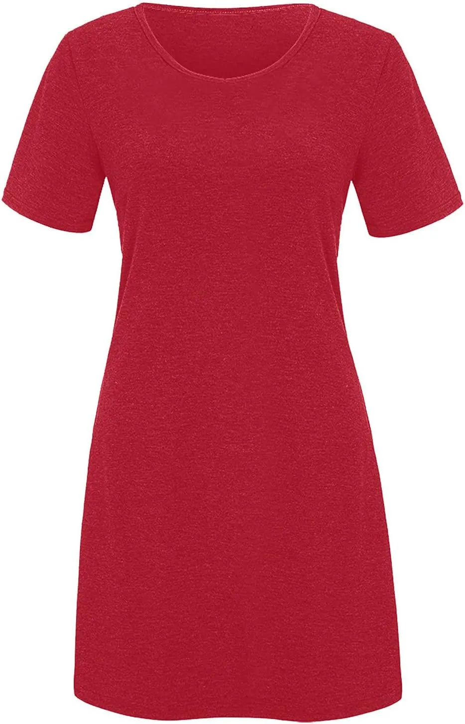 NaRHbrg Women's Casual Loose T-Shirt Dress Summer Short Sleeve Mini Swing Dresses Lightweight Tunic Dress for Beach Vacation