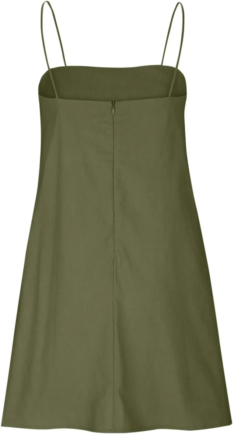 NaRHbrg Womens Spaghetti Strap Mini Dress Casual Loose Slip Sundress Sleeveless Summer Beach Dresses Lightweight Tunic