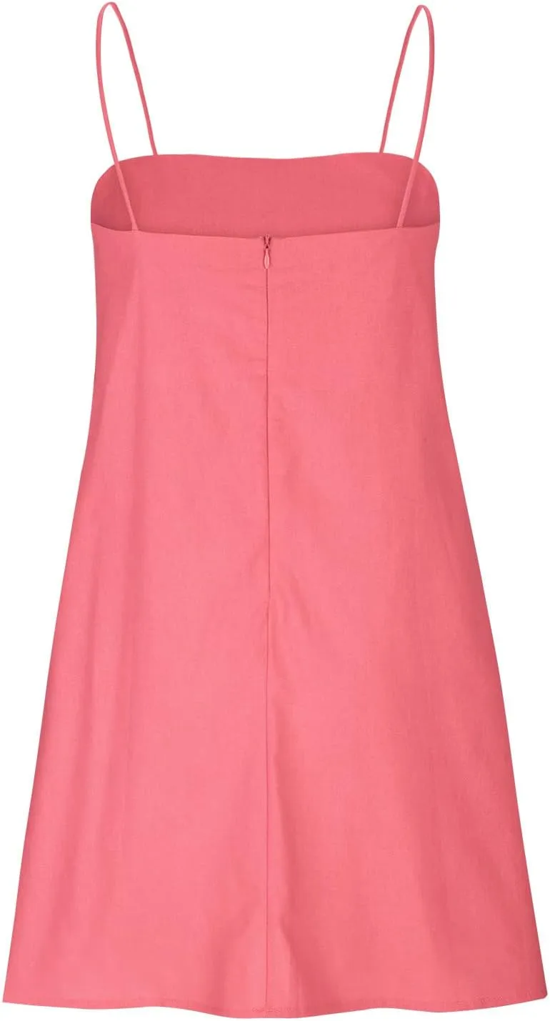 NaRHbrg Womens Spaghetti Strap Mini Dress Casual Loose Slip Sundress Sleeveless Summer Beach Dresses Lightweight Tunic