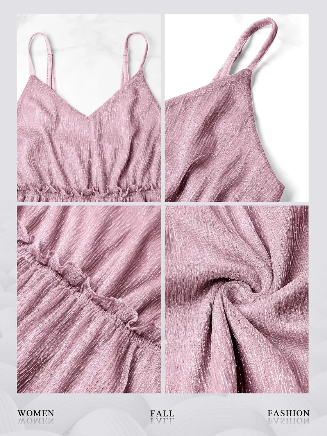 Nlife Women Sexy Sparkly Peplum Tops Sequin Party V Neck Cami Glitter Shimmering Camisole Club Outfits