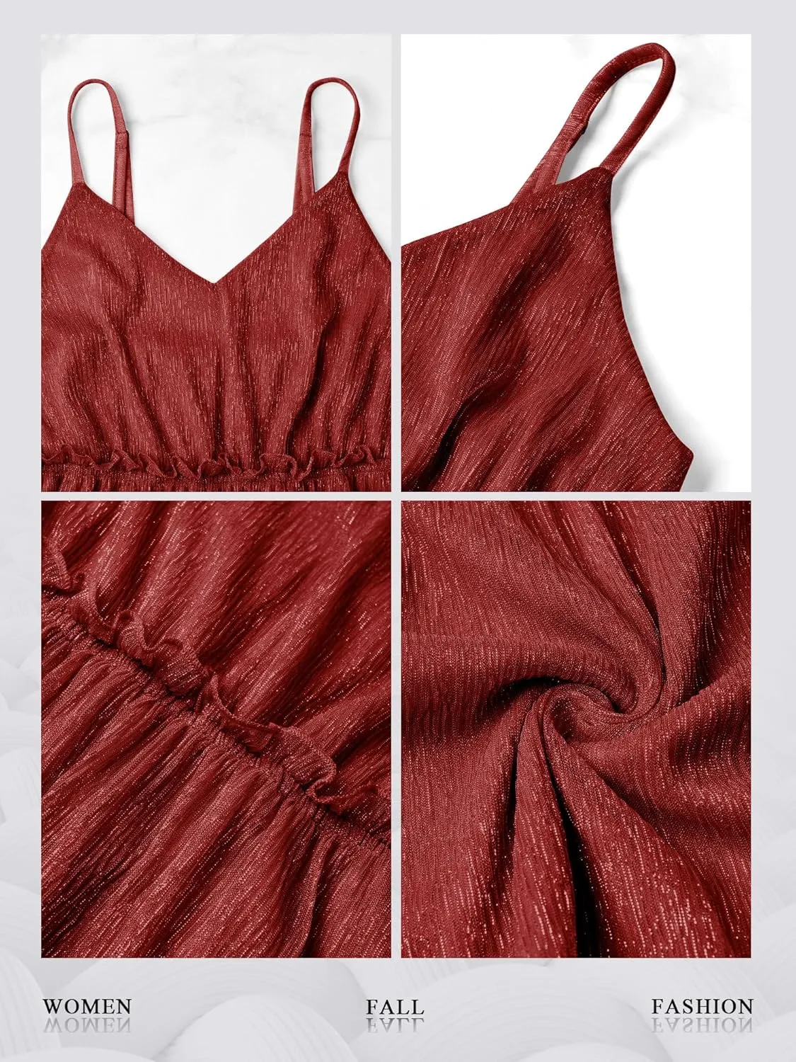 Nlife Women Sexy Sparkly Peplum Tops Sequin Party V Neck Cami Glitter Shimmering Camisole Club Outfits