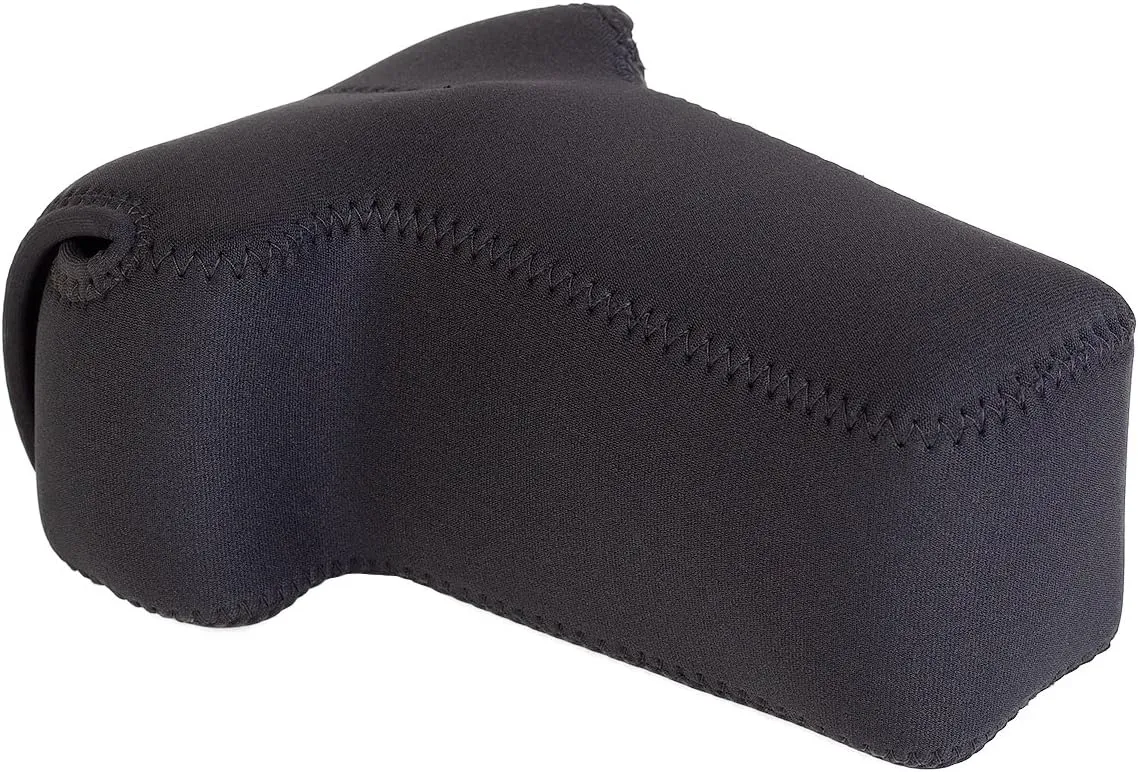 OP/TECH USA Soft Pouch  Compact digital camera case, lightweight accessories pouch, sleek neoprene sleeve for DSLR, perfect for backpacks & travel  durable protection in style D-SLR Zoom Black