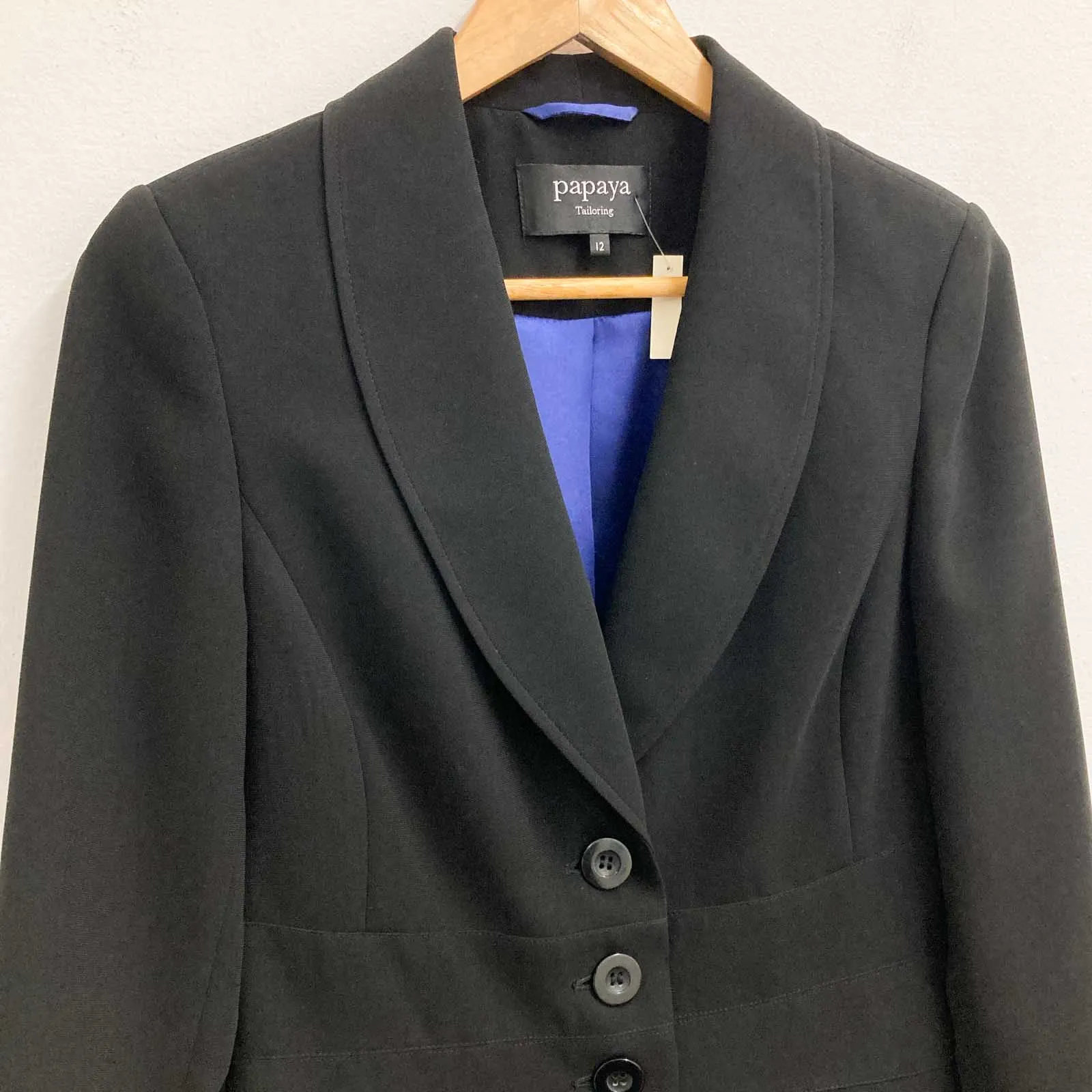 Papaya Jacket Size 12 Black Tailored Smart