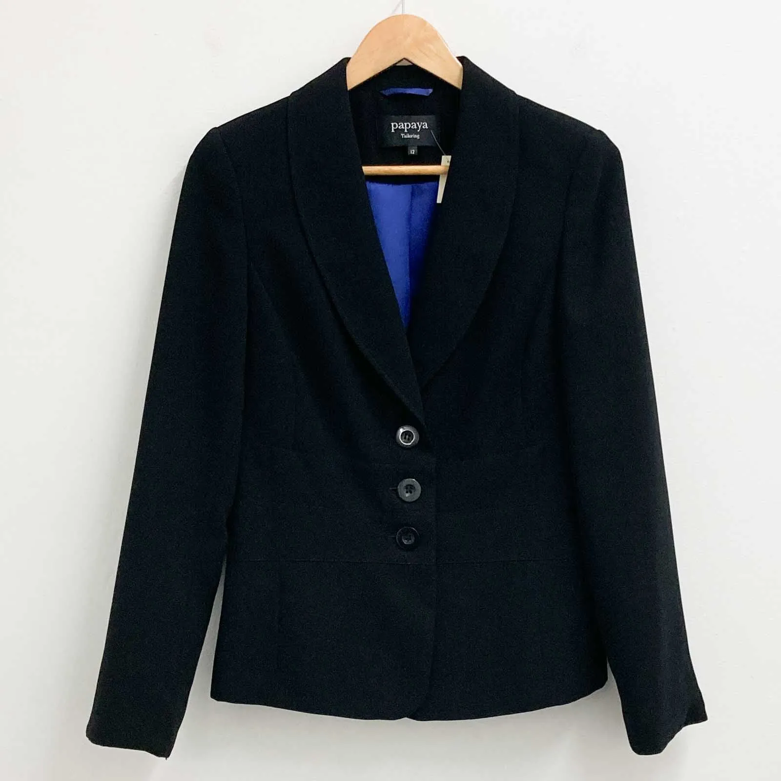Papaya Jacket Size 12 Black Tailored Smart