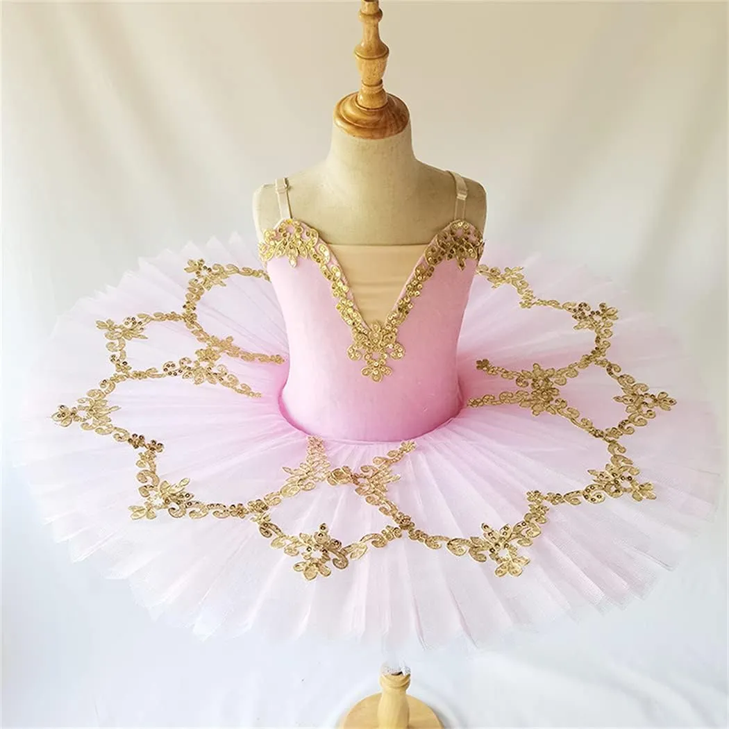 Professional Ballet Dress for Girls Leotard Camisole Skirted Sequin Lace Princess Swan Lake Tutu Ballerina Costumes