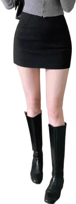 Professional High-Waisted, Country-Style Short Skirt for Women, Spring and Fall.