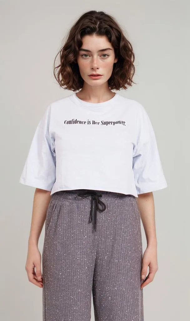 R207863-R207863 - Printed Oversized T-Shirt - White