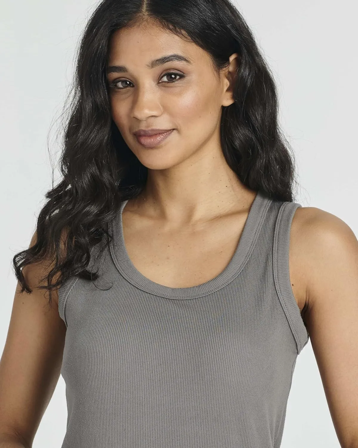 Real Essentials 3 Pack: Women's Ribbed Knit Sleeveless Crew Neck Tank Casual Midi Shift Dress with Slit