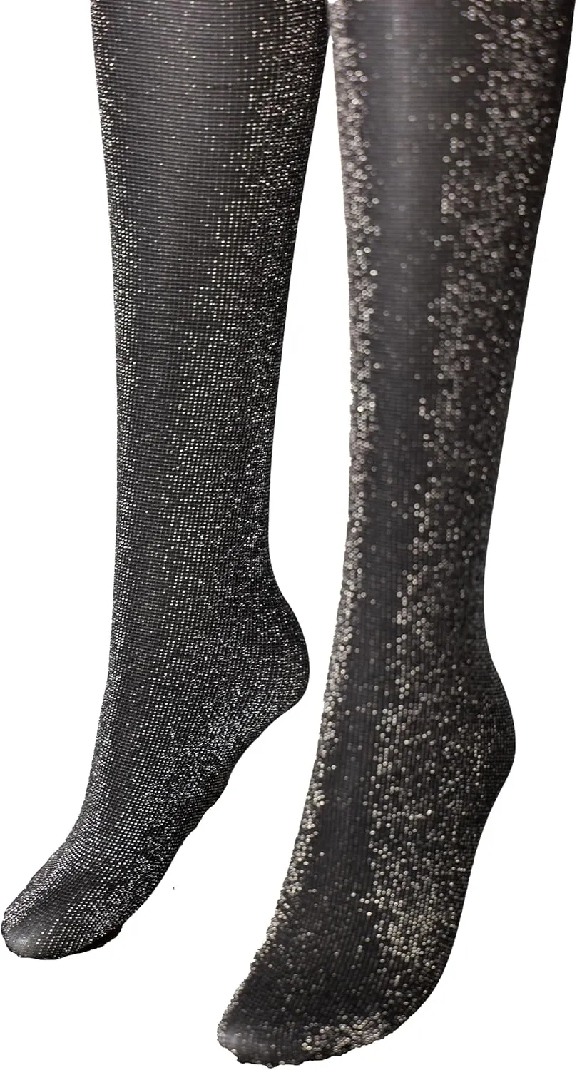sexy black or grey glitter sparkly shimmery 60D tights stockings pantyhose leggings for women one pair Christmas