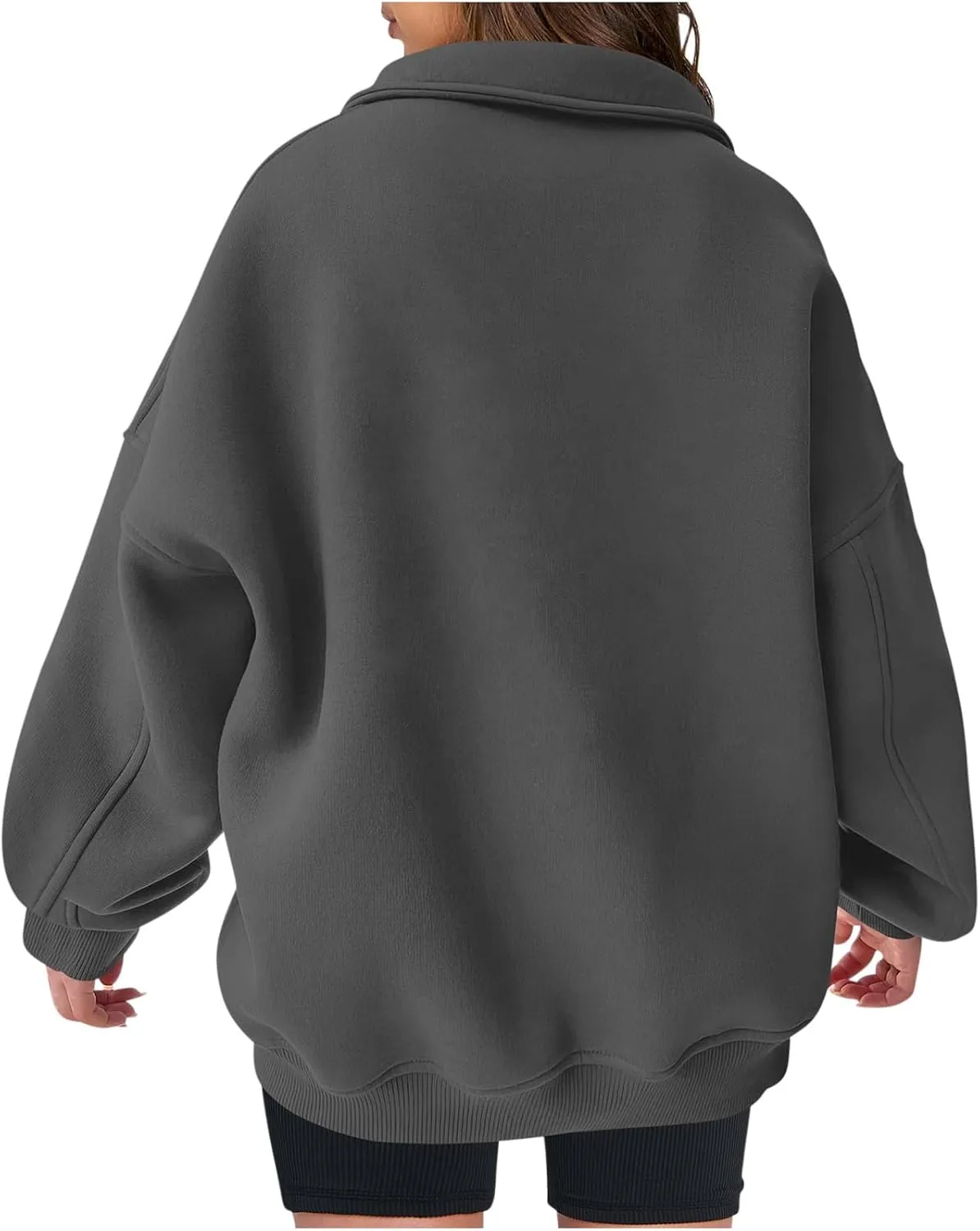 SMIDOW Oversized Sweatshirt For Women 1/4 Zip Up v Neck Fleece Pullovers Casual Loose Fall Fashion 2024 Teen Girls Clothes