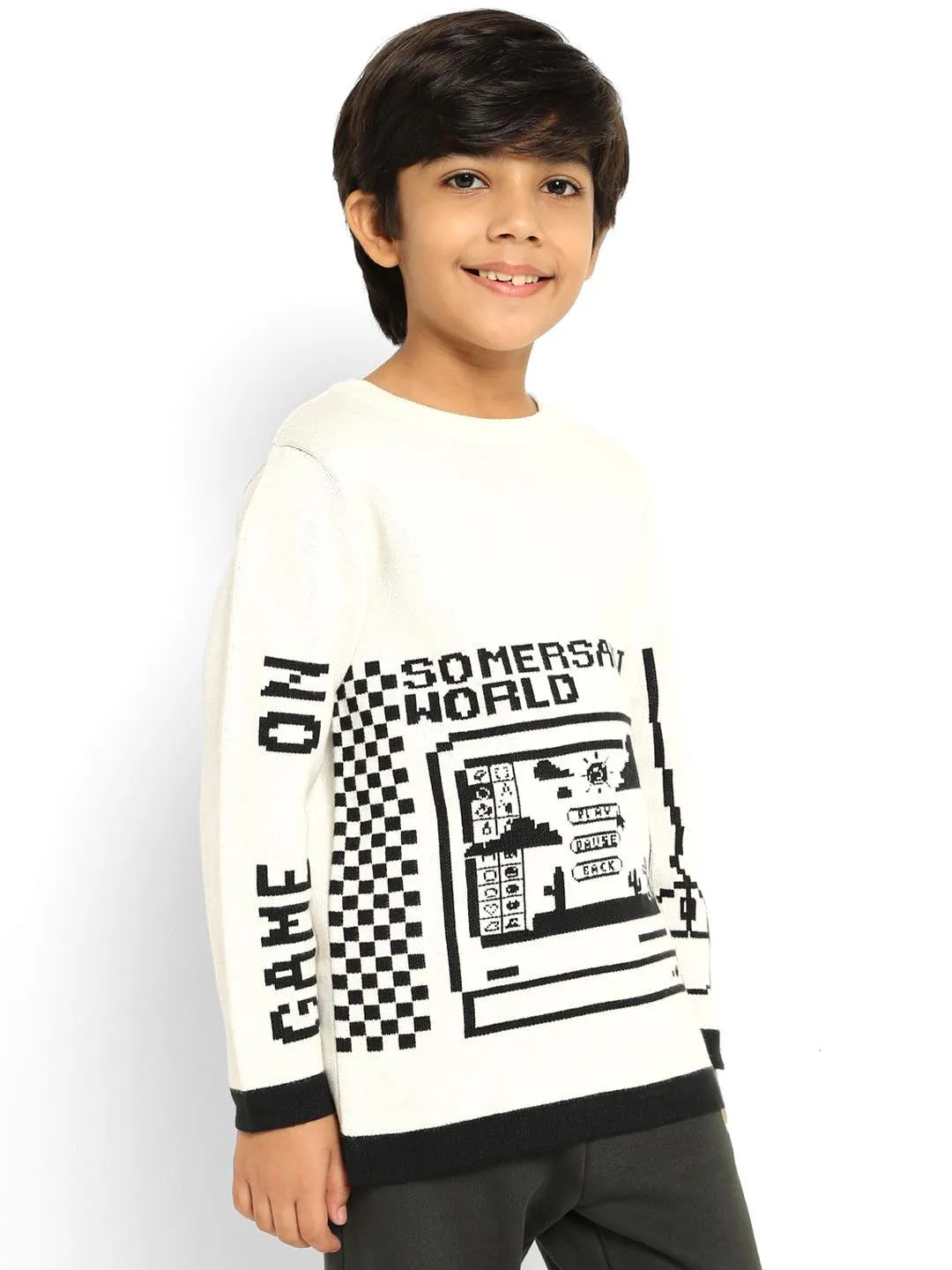 Somersault World Printed Cotton Pullover Sweater