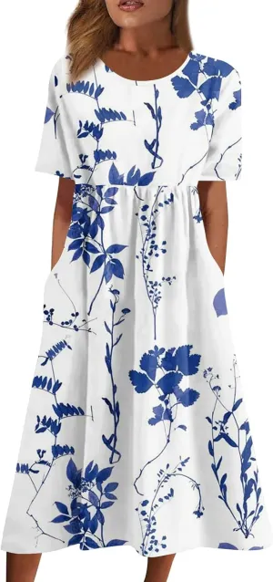 Spring Dresses for Women 2025 Womens Summer Dresses Casual Floral Print Dresses for Women Boho