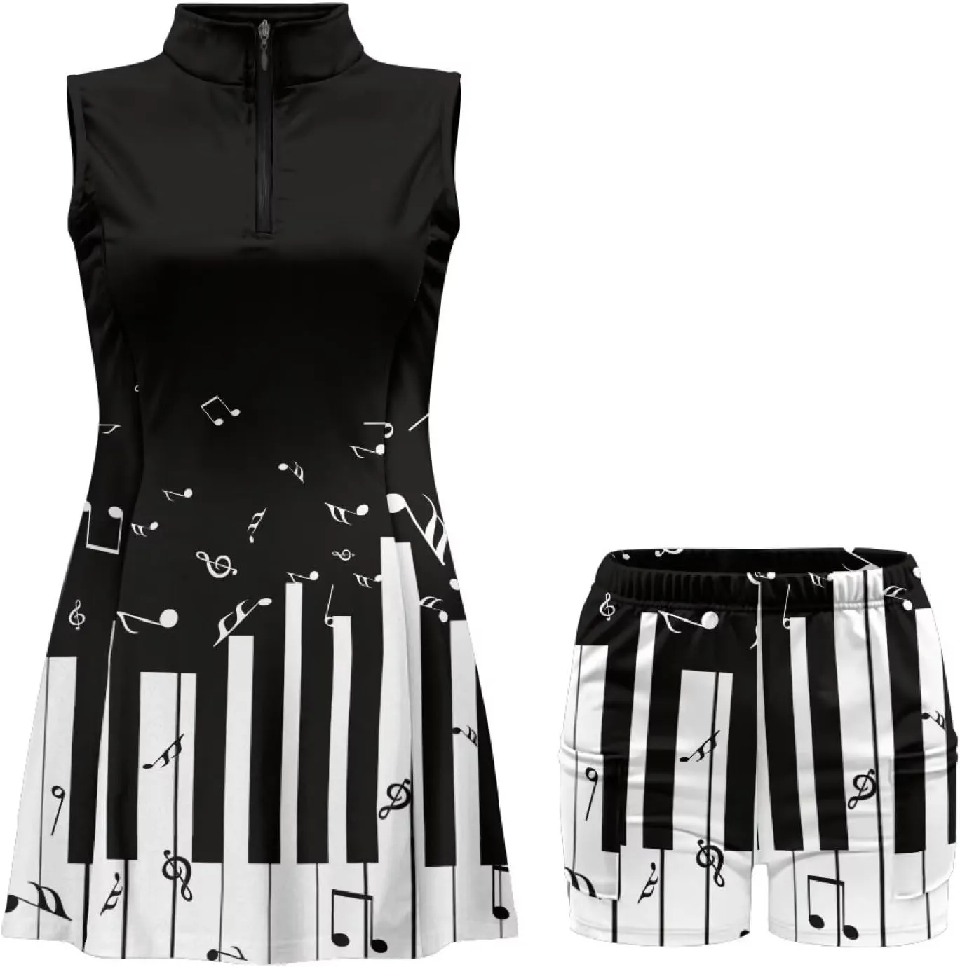 Stretch Golf Women Dress Multi-Sport Skort Dress Yoga Shorts Built-in Ball Pocket Summer Dresses Athletic Dresses