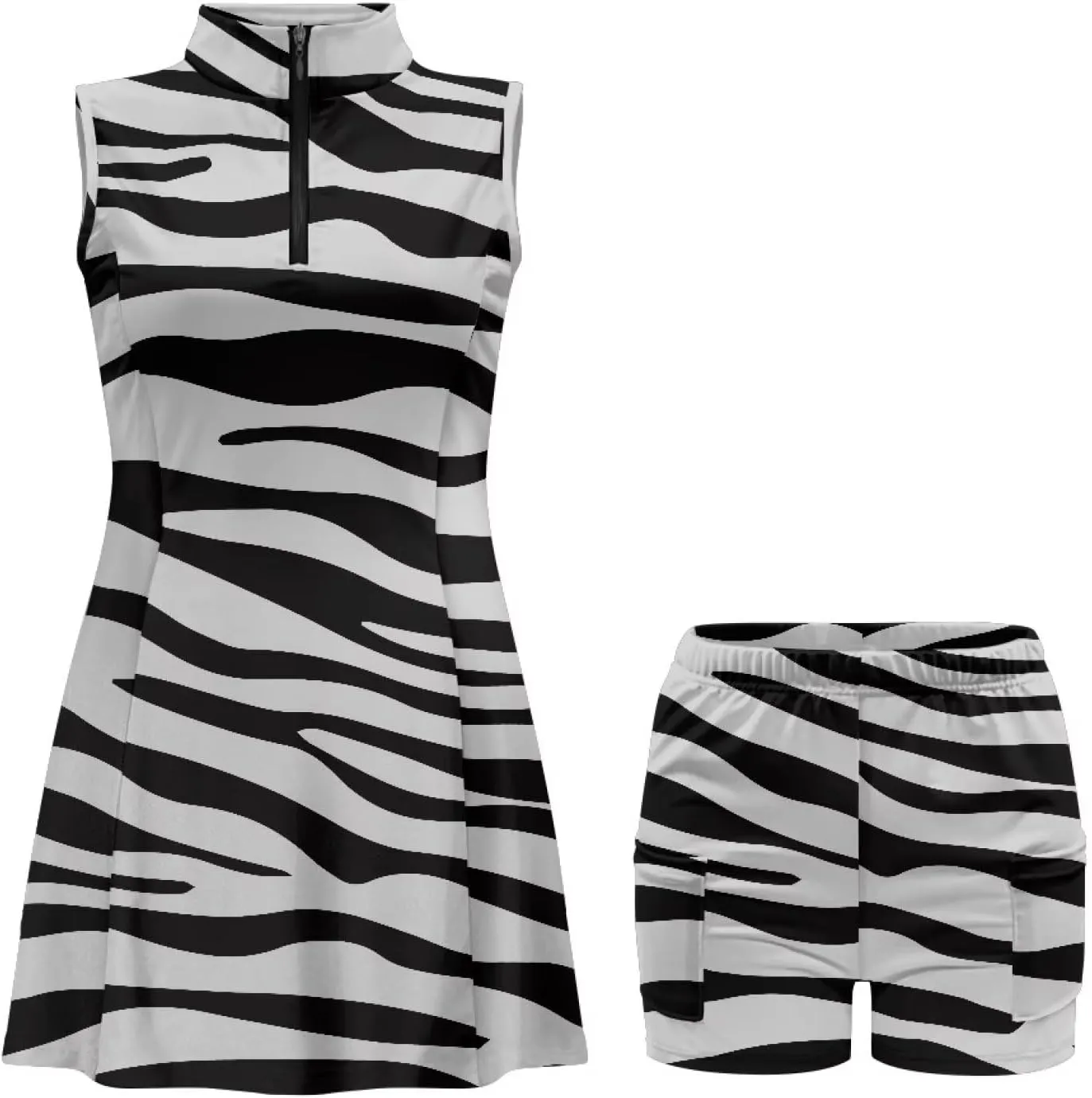 Stretch Golf Women Dress Multi-Sport Skort Dress Yoga Shorts Built-in Ball Pocket Summer Dresses Athletic Dresses