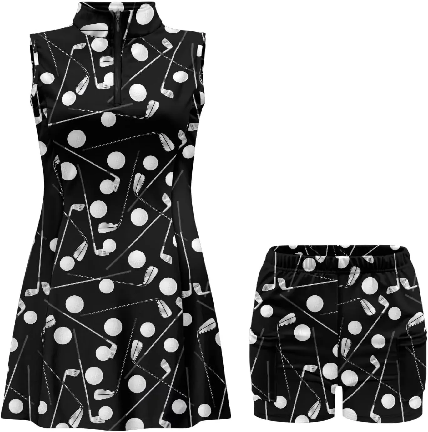 Stretch Golf Women Dress Multi-Sport Skort Dress Yoga Shorts Built-in Ball Pocket Summer Dresses Athletic Dresses
