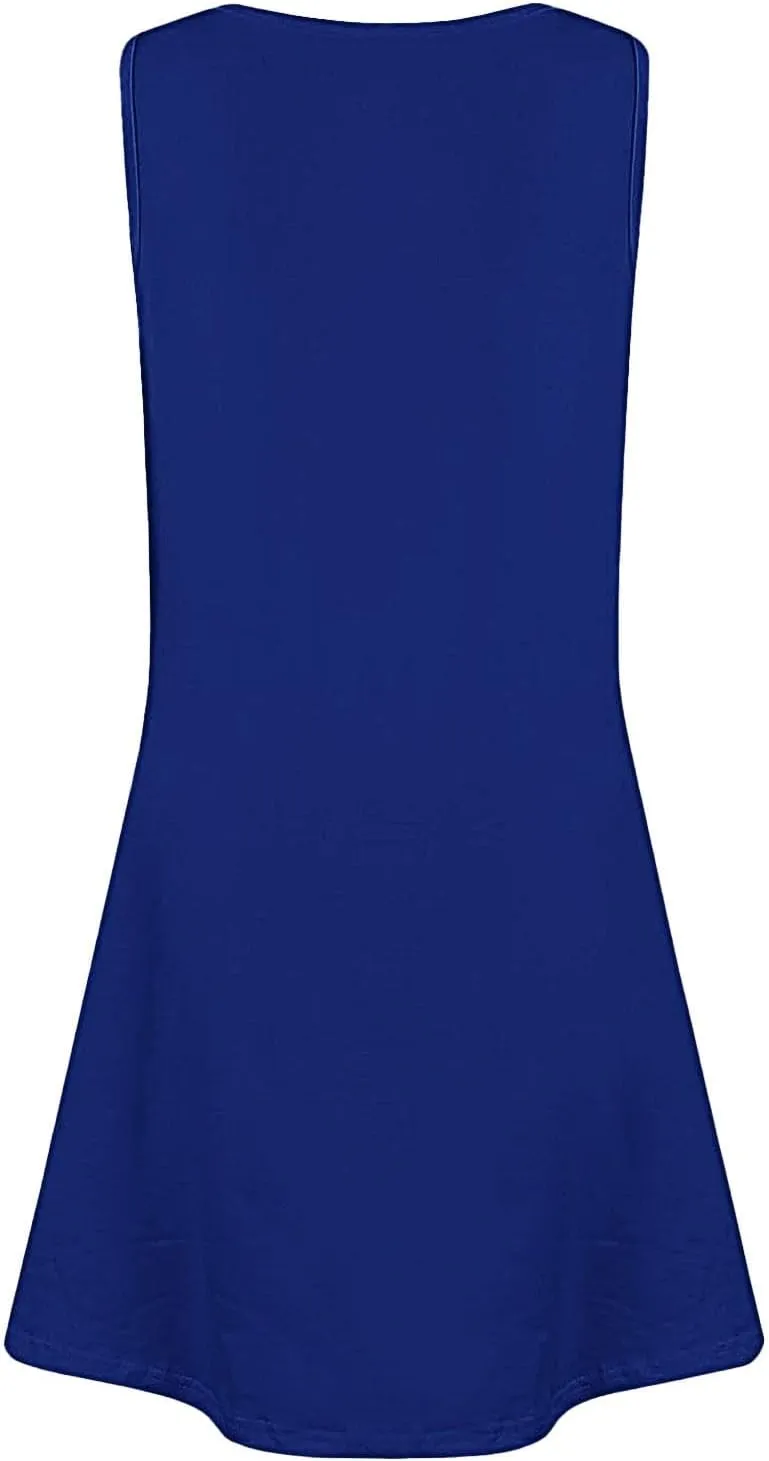 Summer Dresses for Women 2025 Boho A-Line V Neck Sleeveless Dress Trendy Vacation Beach Sundress with Pockets