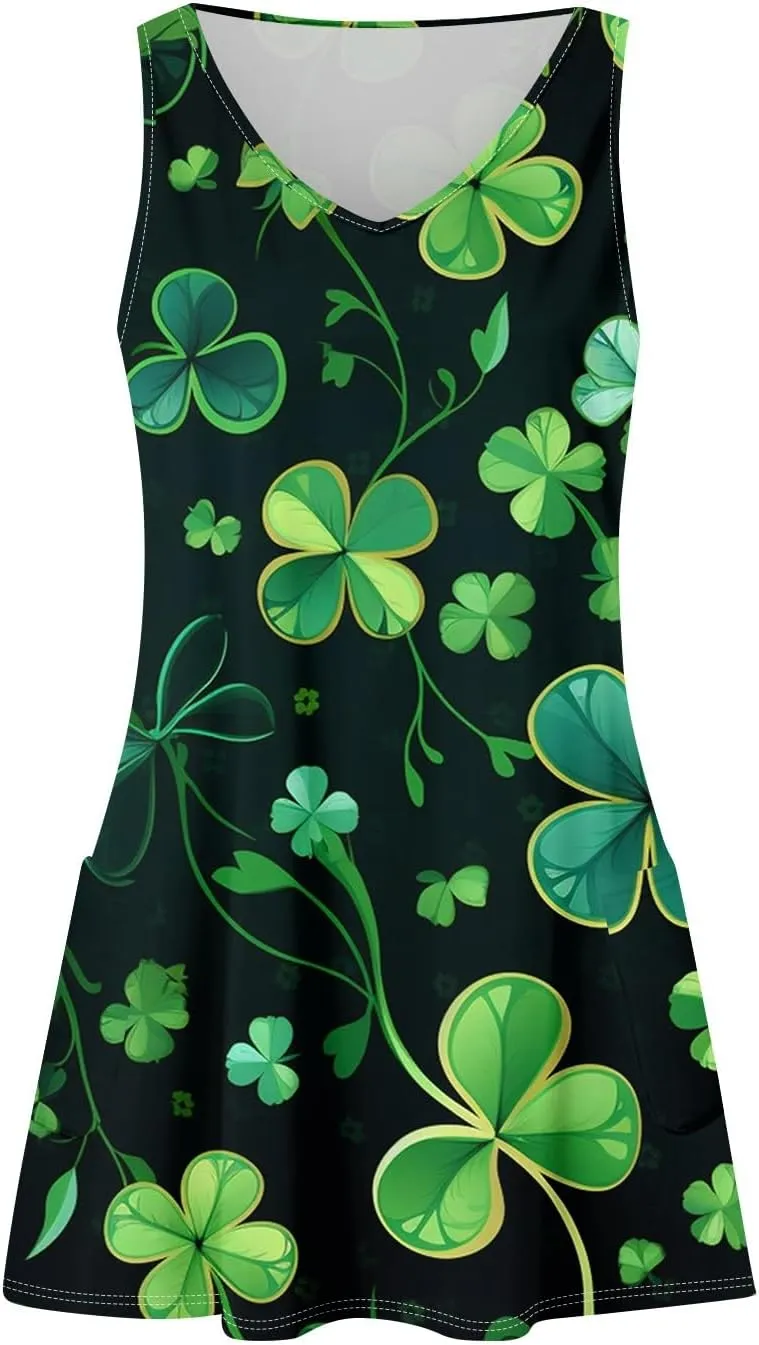 Summer Dresses for Women 2025 Casual Loose Fit V Neck Sundresses for Women Beach Sleeveless Tank Dress with Pockets
