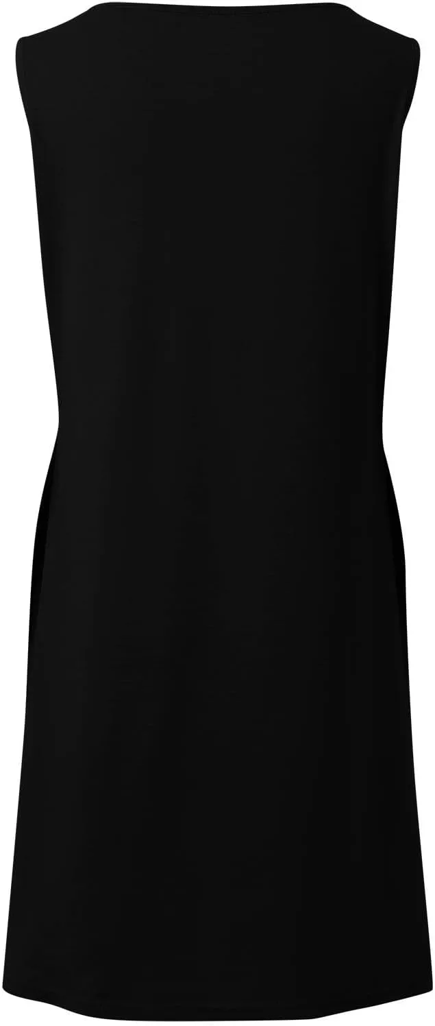 Summer Dresses for Women 2025 Plus Size Casual Crewneck Sleeveless Sundresses with Pockets Boho Beach Coverups Tank Dress