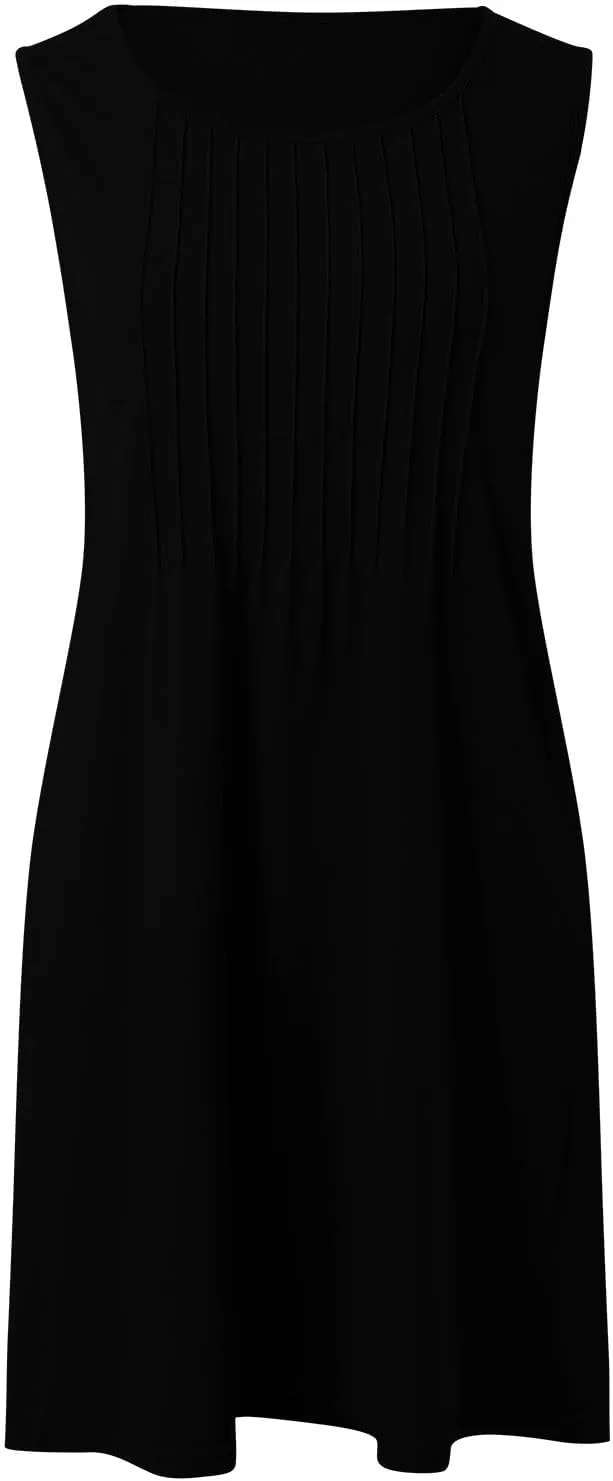 Summer Dresses for Women 2025 Plus Size Casual Crewneck Sleeveless Sundresses with Pockets Boho Beach Coverups Tank Dress