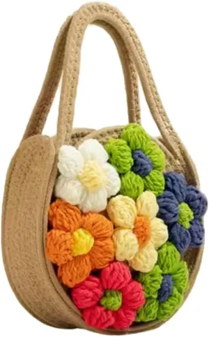 Summer Floral Beach Bag Womens Lightweight Vacation Travel Hobo Shoulder Bag Soft Large Crossbody Bag