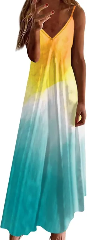 TARIENDY Maxi Dresses for Women Summer,Womens Lightweight Beach Vacation Sundress Sleeveless Outfits Casual Summer Dresses