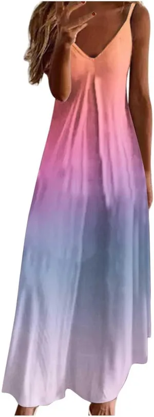 TARIENDY Maxi Dresses for Women Summer,Womens Lightweight Beach Vacation Sundress Sleeveless Outfits Casual Summer Dresses