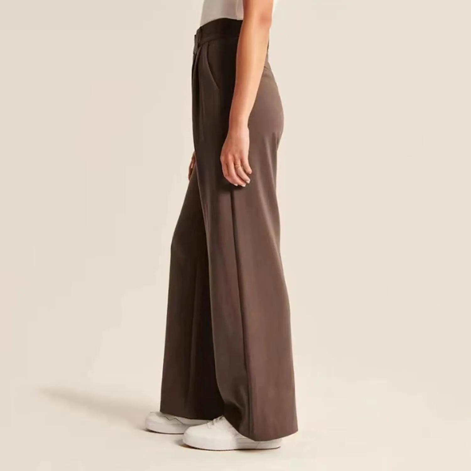 Wide Leg Pants for Women Effortless Tailored Wide Leg Pants Summer High Waist Casual Long Palazzo Pants with Pockets