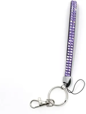WigsPedia Rhinestone Crystal Bling Wrist Strap Key Chain (Wristlet) (Lavender Light Purple)