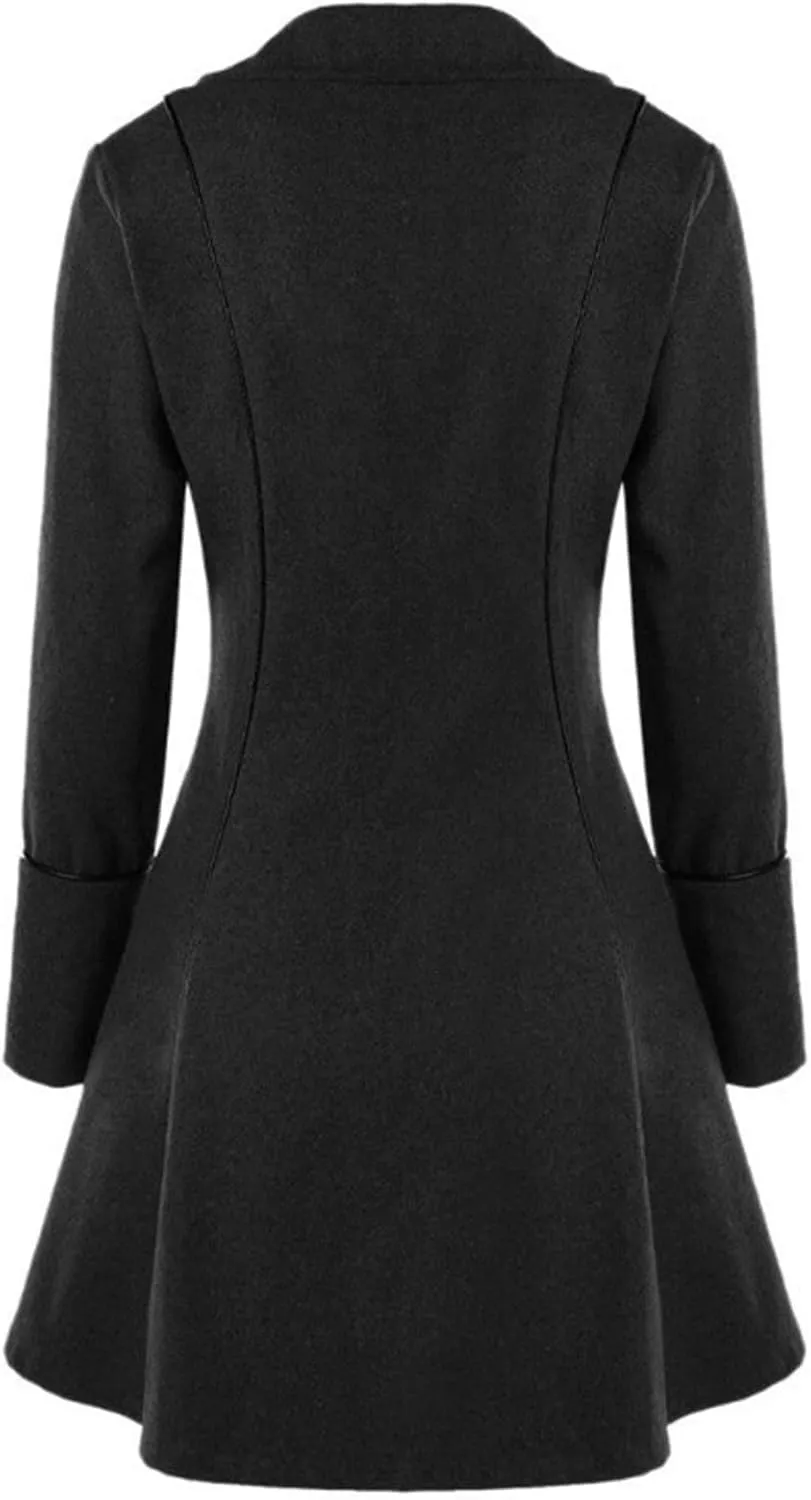 Women German Trench Coat Renaissance Steampunk Lightweight Jacket Lace Victorian Medieval Coat Halloween Costume