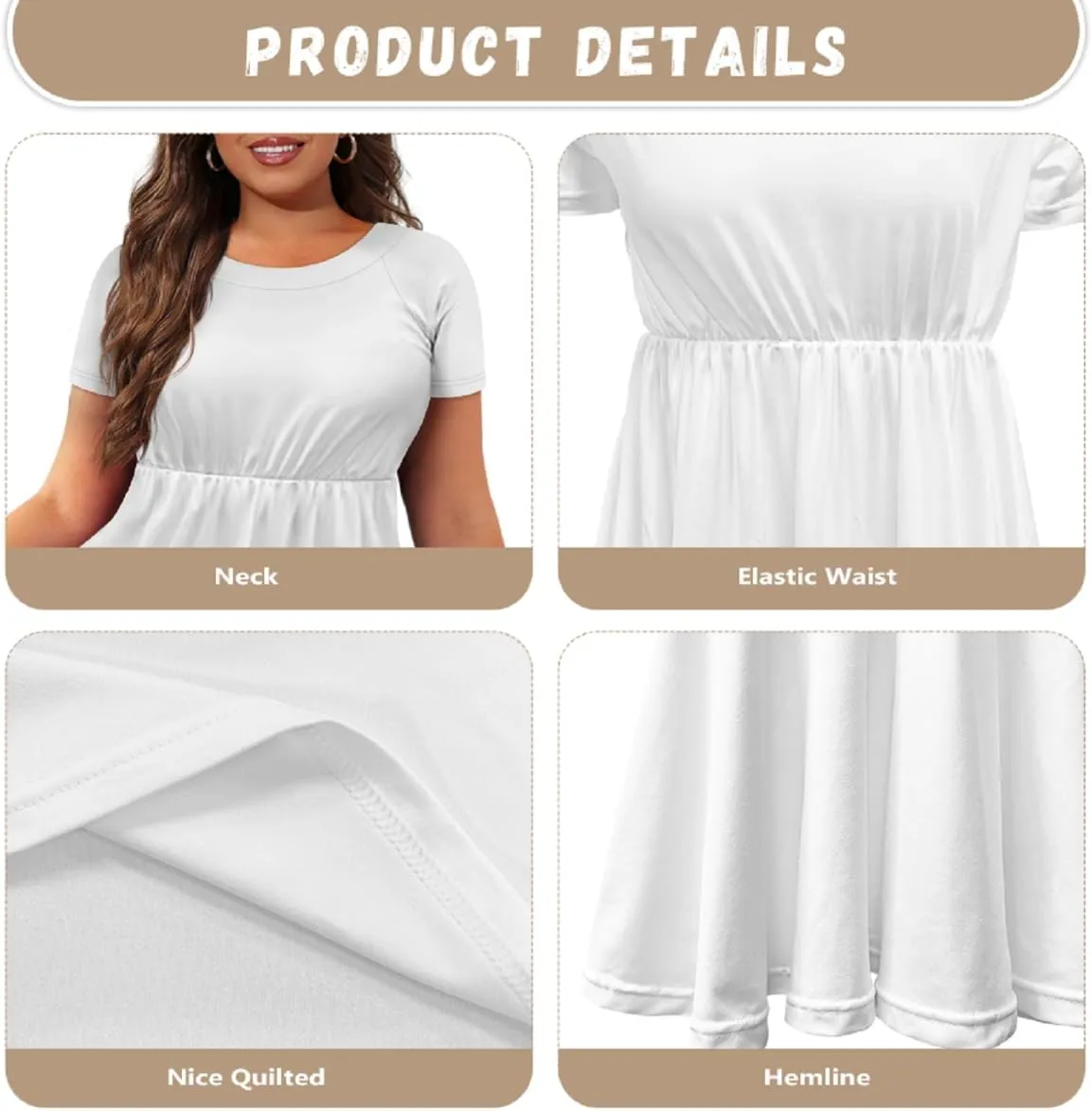 Women Summer Casual Boho Floral Puletasi Samoan Traditional Round Neck Short Sleeve Flowy Swing Midi Dress