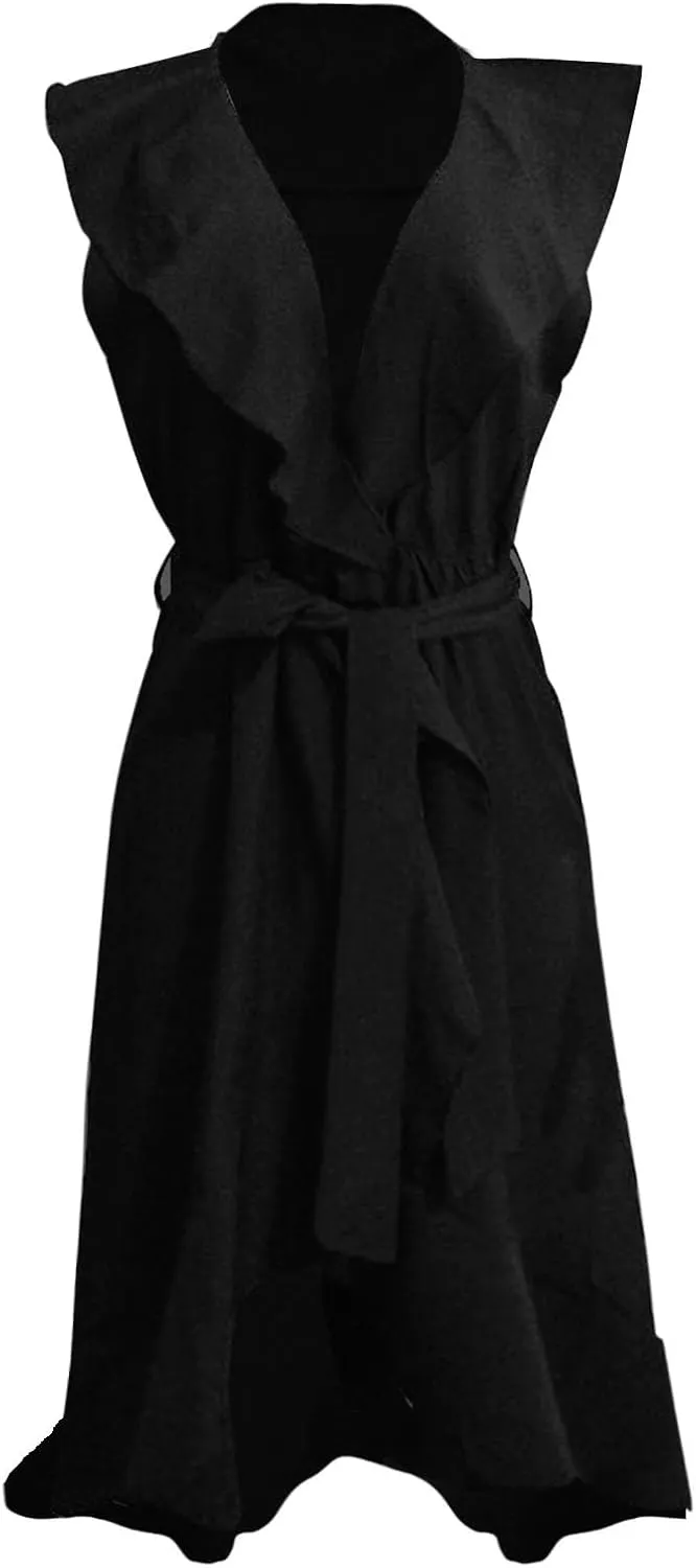 Women's 2025 Summer Wrap Midi Dress Casual Boho Deep V Neck Short Sleeve Ruffle Hem Split Beach Long Dresses