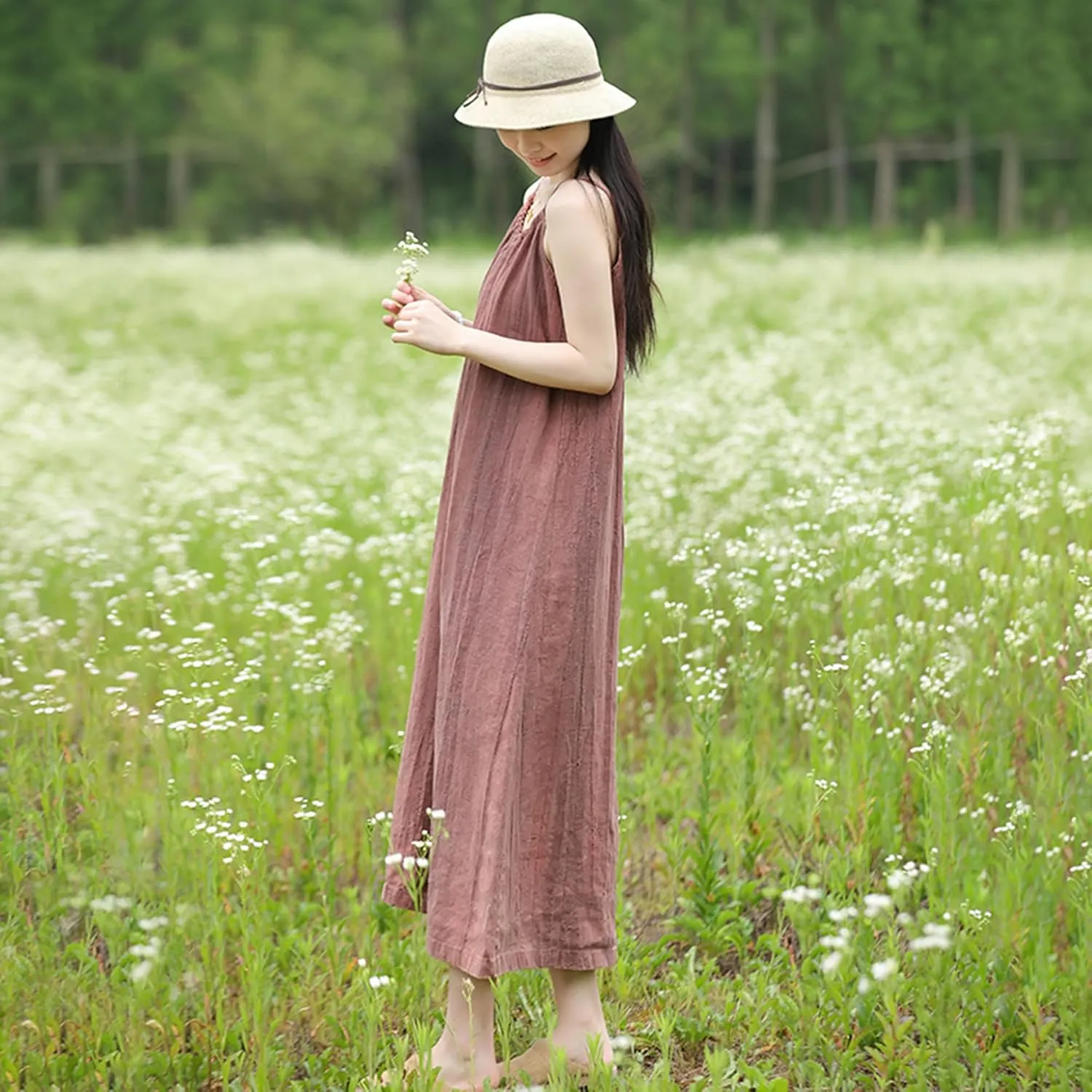 Women's Casual Summer Sundresses Spaghetti Strap Maxi Dress Beach Vacation Casual Maxi Dresses