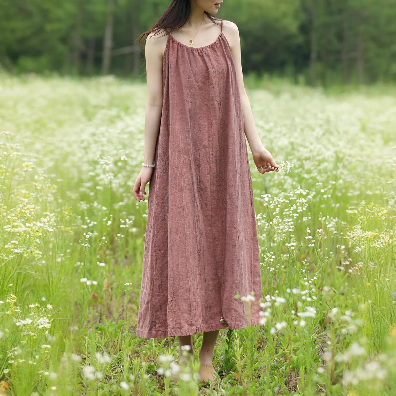 Women's Casual Summer Sundresses Spaghetti Strap Maxi Dress Beach Vacation Casual Maxi Dresses