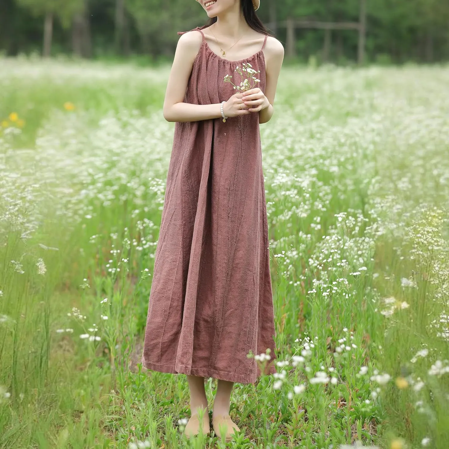Women's Casual Summer Sundresses Spaghetti Strap Maxi Dress Beach Vacation Casual Maxi Dresses