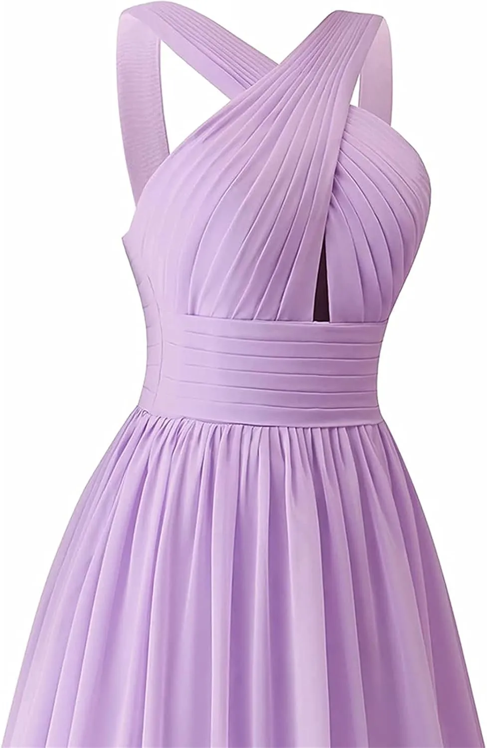 Women's Crisscross Bridesmaid Dresses Long A-line Chiffon Formal Wedding Evening Dress