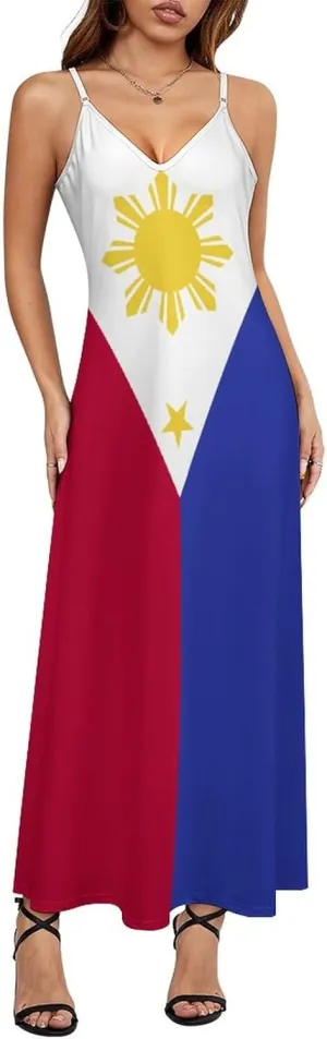 Women's Dresses North Ossetia Flag Print Casual Loose Beach Dresses