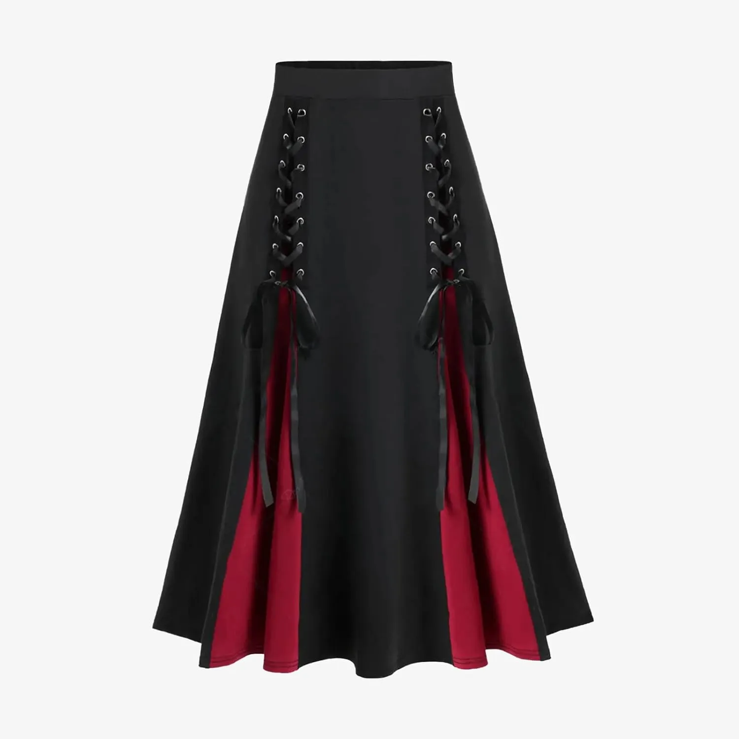 Women's High Waisted Renaissance Skirts Lace Up Medieval Maxi Skirts Long Skirts Halloween Vintage Victorian Skirts