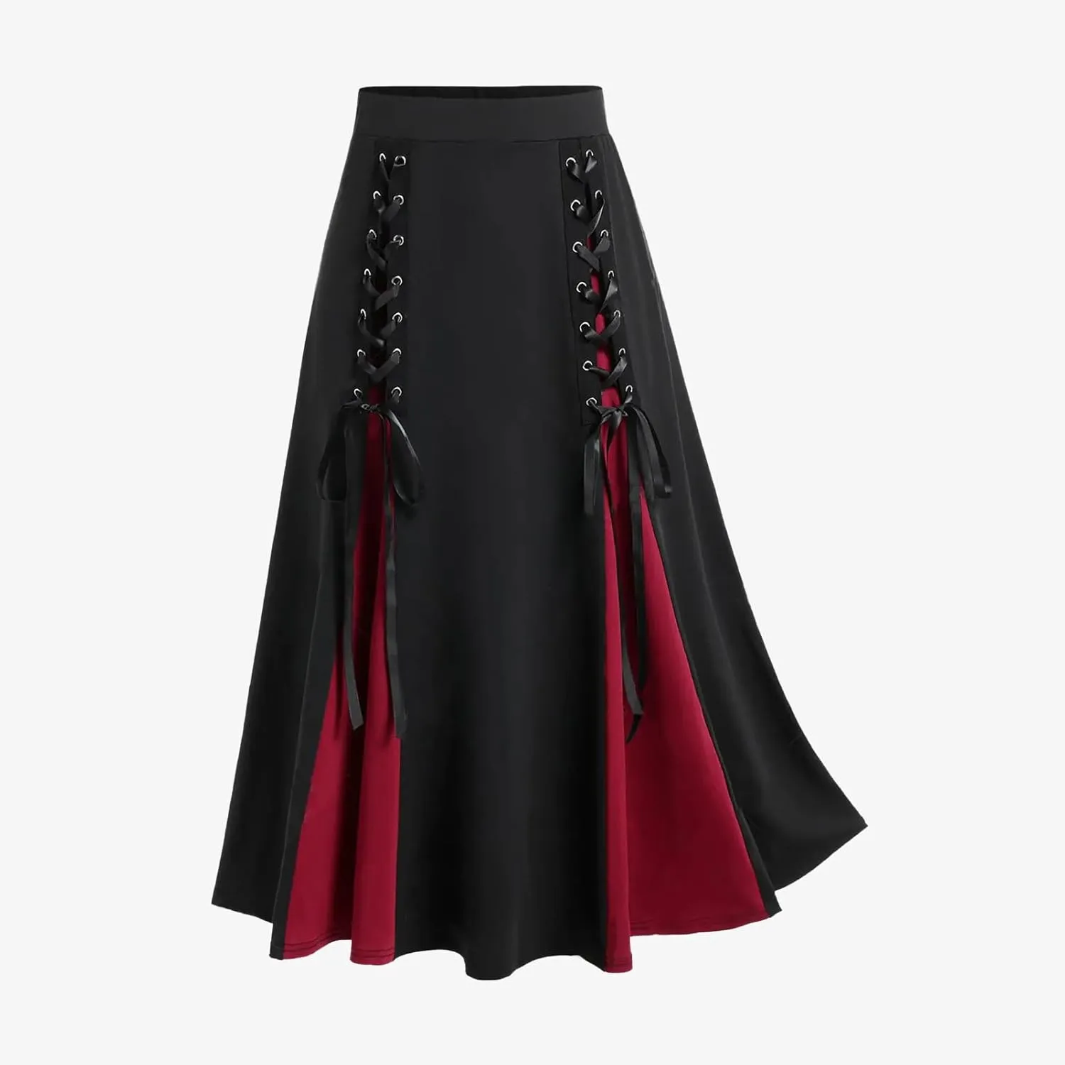 Women's High Waisted Renaissance Skirts Lace Up Medieval Maxi Skirts Long Skirts Halloween Vintage Victorian Skirts