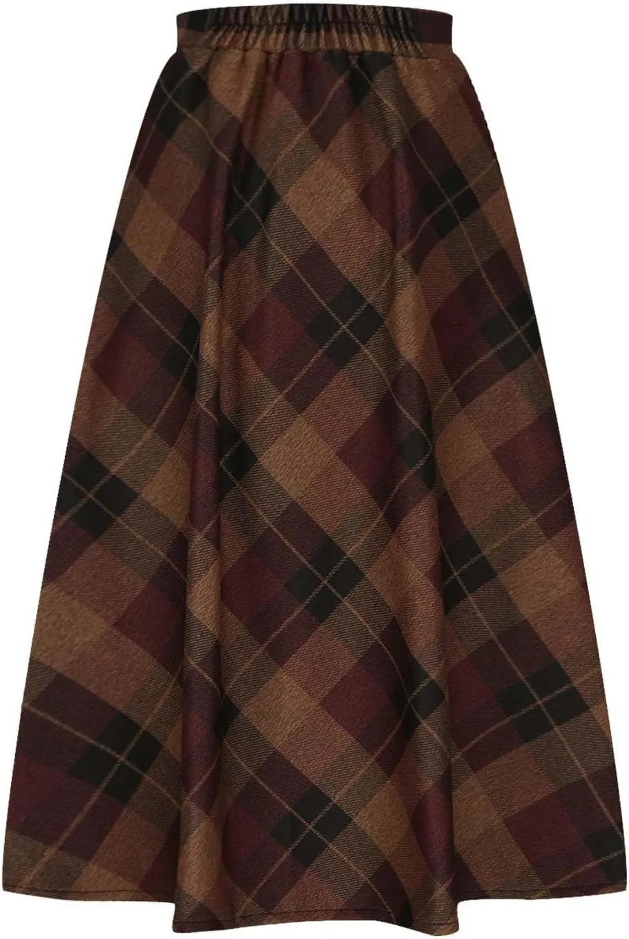 Women's Long Plaid Skirt Fall Winter High Waist A-line Pleated Maxi Skirts 2025 Spring Summer Trendy Vintage Dress