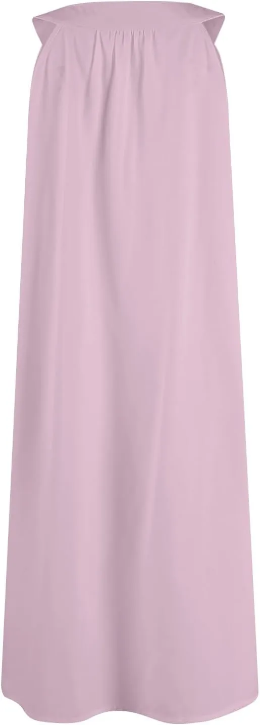 Women's Midi Dresses Sundresses Casual Loose Trendy Sleeveless V-Neck Solid Color Lightweight Dress, S-3XL