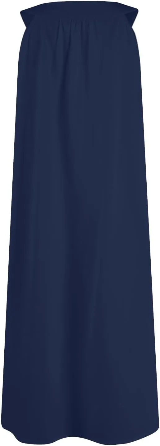Women's Midi Dresses Sundresses Casual Loose Trendy Sleeveless V-Neck Solid Color Lightweight Dress, S-3XL
