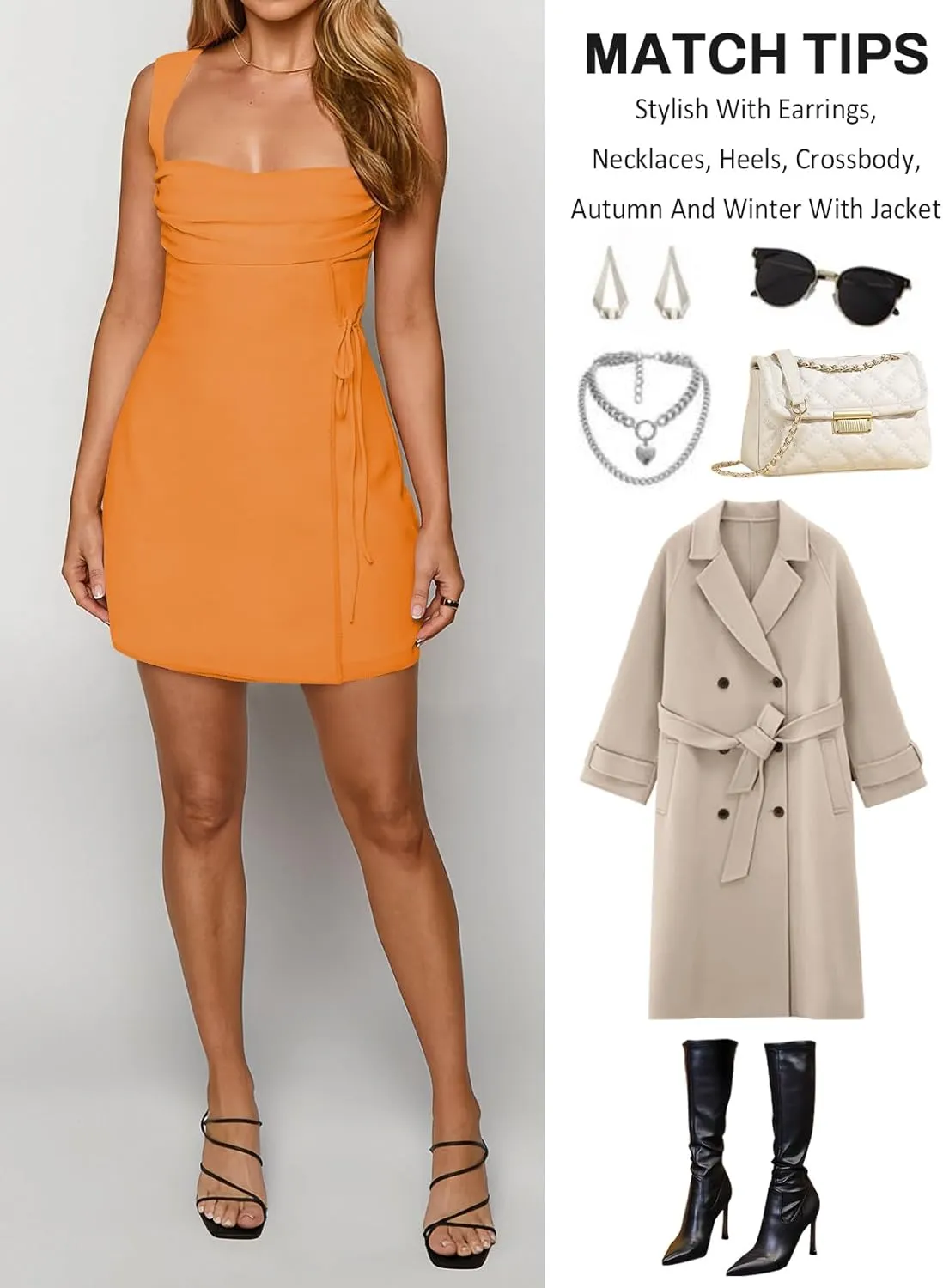 Women's Sexy Ruched Mesh Midi Short Dresses for Women Square Neck Fitted Elegant Club Party Cocktail Dress